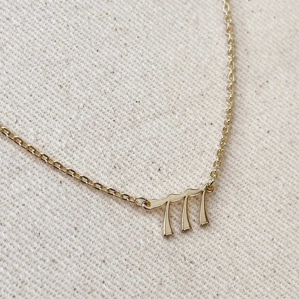 18K Gold Filled 777 Angel Number Necklace